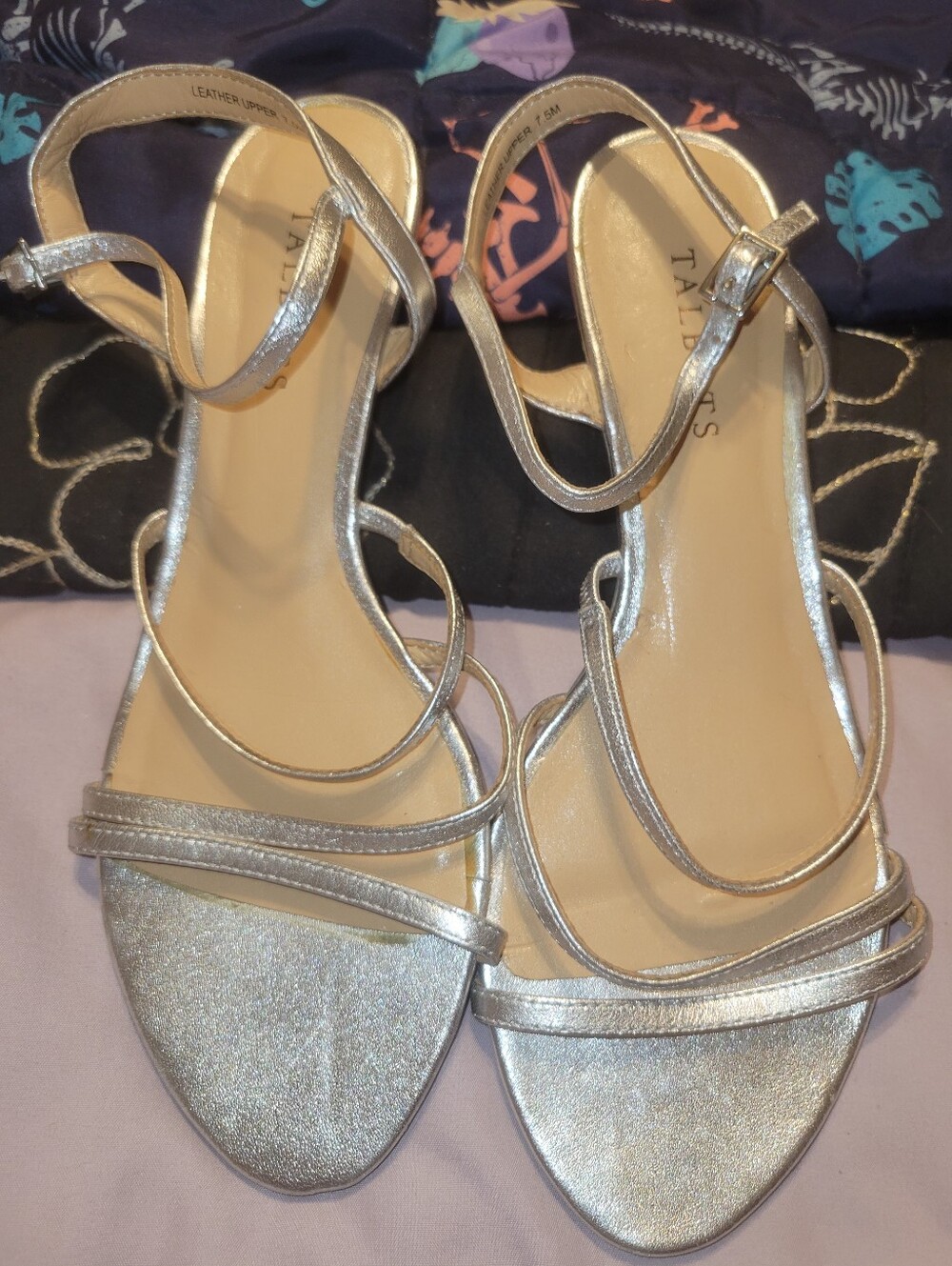Talbots Silver Metallic Strappy Heeled Sandals